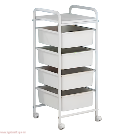 Pojazdný regál, biela, SUFIK