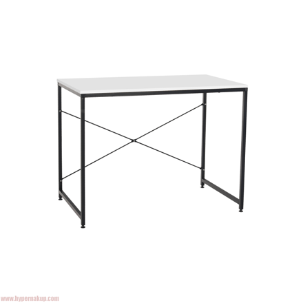Písací stôl, biela/čierna, 90x60 cm, MELLORA