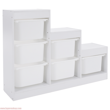 Regál pyramída, biela, TRINIS