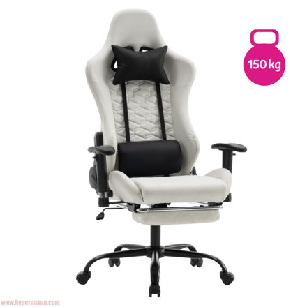 Kancelárske/herné kreslo, biela/čierna, PAPIBAS