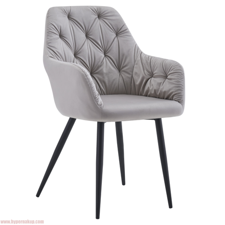 Dizajnové kreslo, sivá Velvet látka, VERIO NEW