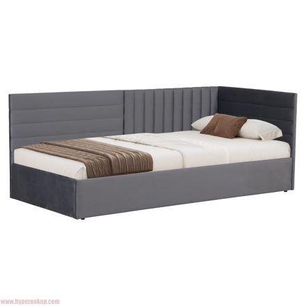 Posteľ s roštom, 90x200, sivohnedá Taupe Velvet látka, MEVIA