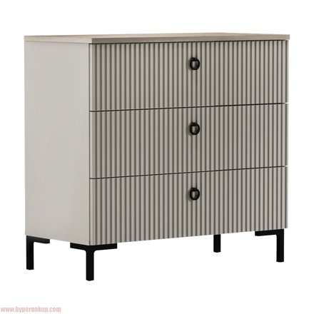 Komoda, sivohnedá Taupe/dub silverjack, DOMCA 3S