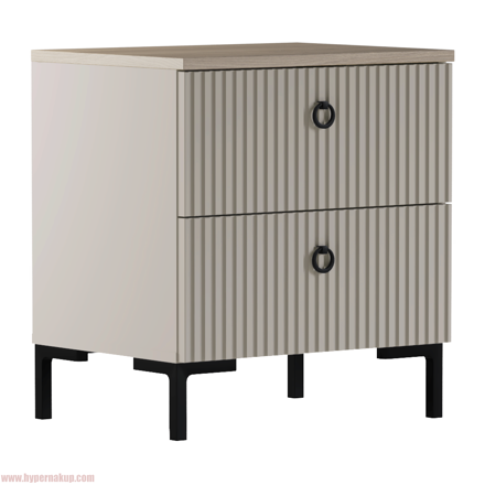 Nočný stolík, sivohnedá Taupe/dub silverjack, DOMCA 2S