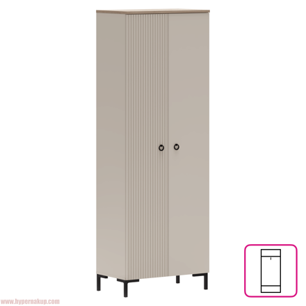 Skriňa, sivohnedá Taupe/dub silverjack, DOMCA 2D