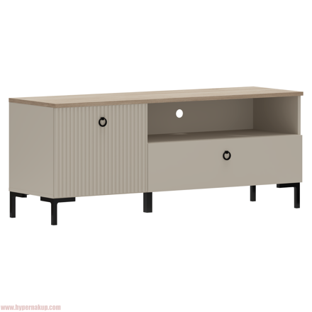 TV stolík, sivohnedá Taupe/dub silverjack, DOMCA 1K1S