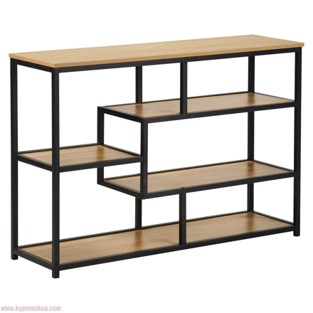 Regál, čierna/dub, BILOTE NEW TYP 2 Regál, čierna/dub, BILOTE NEW TYP 2