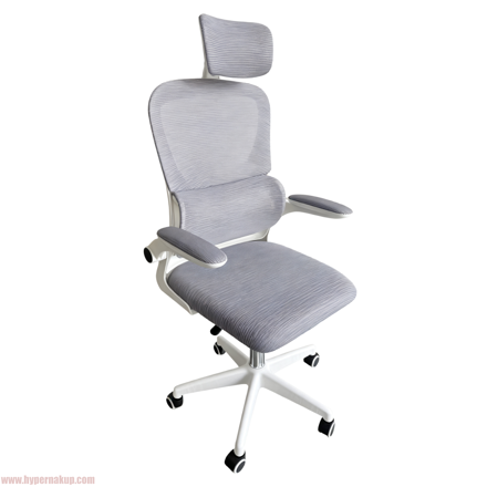 Kancelárske kreslo, sivá/biela, FERIS