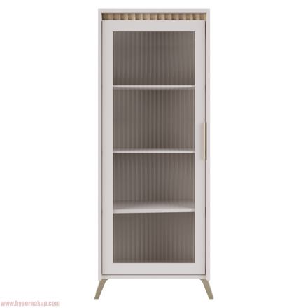 Vitrína, kašmír/dub sonoma, LONGY REG1W