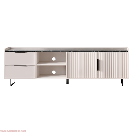 TV stolík, kašmír/tmavý mramor, FRESIO RTV2D2S