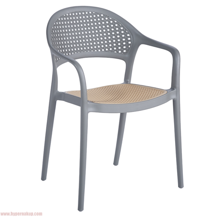 Stohovateľná stolička, sivá/béžová, LADIS