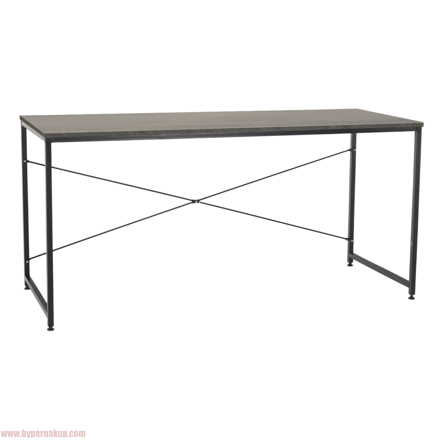 Písací stôl, betón/čierna, 150x60 cm, MELLORA