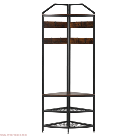 Vešiak, dub rustikal/čierna, ELVIRO