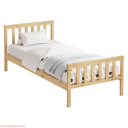 Posteľ s roštom, prírodná, 90x200, ANATRA