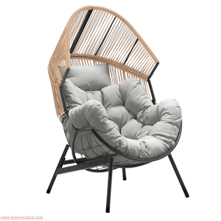 Záhradné kreslo, hnedá/sivá, NEO