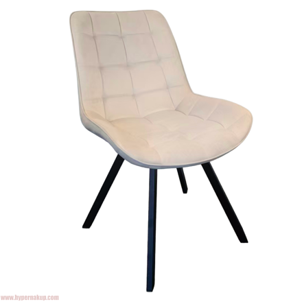 Jedálenská stolička, béžová Velvet látka/čierna, SAMIRA