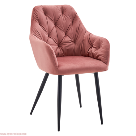 Dizajnové kreslo, tmavoružová Velvet látka, VERIO NEW