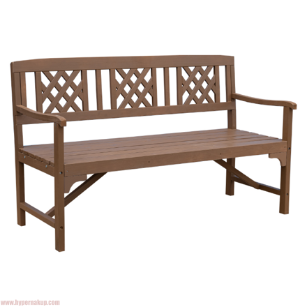 Drevená záhradná lavička, hnedá, ENELA
