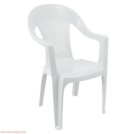 Záhradné stohovateľné kreslo, biela, MEDRO