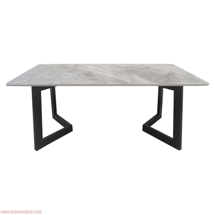 Konferenčný stolík, sivý mramor/čierna, SOFIAN