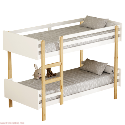 Poschodová posteľ, 90x200, dub/biela, DAMLA