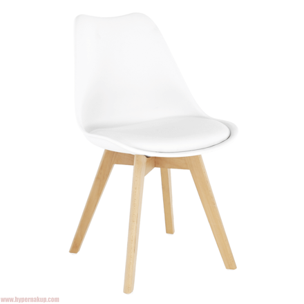 Stolička, biela/buk, BALI 3 NEW