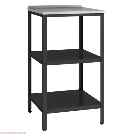 Záhradný kuchynský ostrovček, oceľ, čierna, INES TYP 1