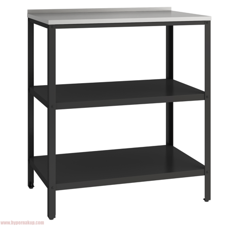 Záhradný kuchynský ostrovček, oceľ, čierna, INES TYP 2