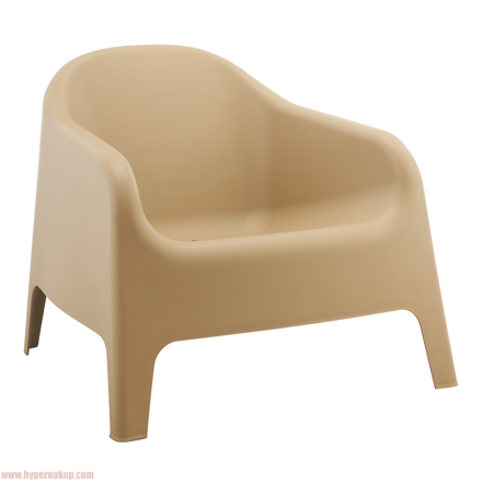 Stohovateľné kreslo, hnedá, plast, SOKRA NEW