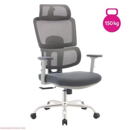 Kancelárske kreslo, sivá/chróm, BYRON
