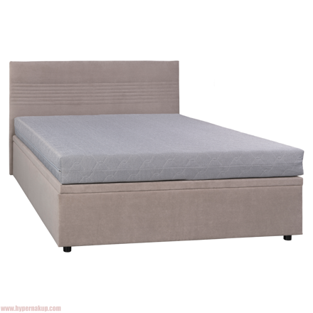 Posteľ s úložným priestorom, 160x200, béžová, RUNOL