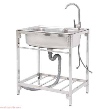 Nerezový drez so sifónom, 68x44 cm, NAMIK