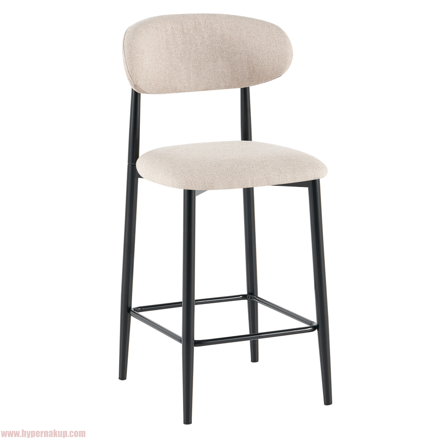 Barová stolička, béžová látka/čierna, ZAJDA TYP 2