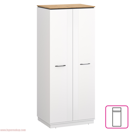 Skriňa, biela/dub evoke, VELIS 2D