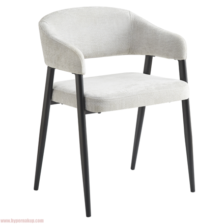 Dizajnové jedálenské kreslo, svetlosivá/čierna, NIZAR TYP 2