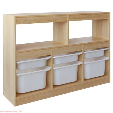 Organizér s úložnými boxami, dub/biela, TRIVIX