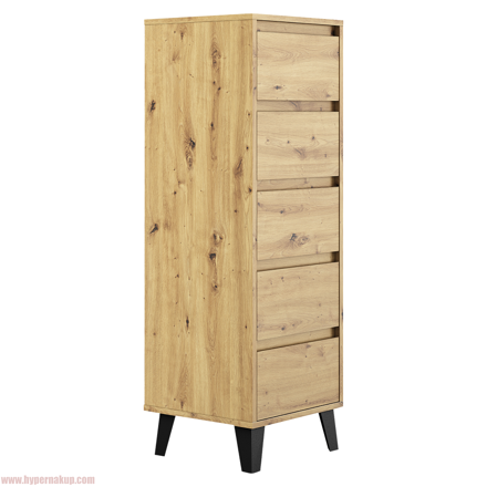 Komoda, dub artisan, BOGAN NEW 5S40