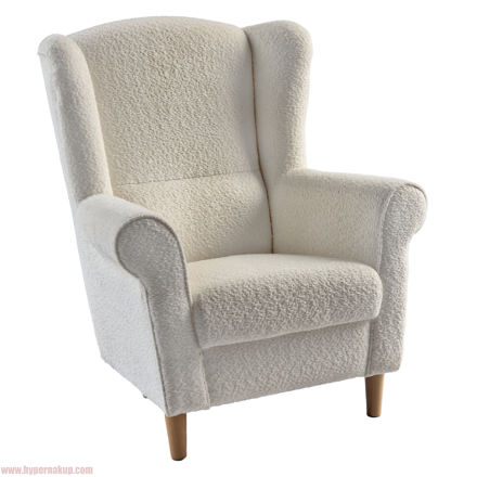 Kreslo ušiak, smotanová látka Coral, CHARLOT