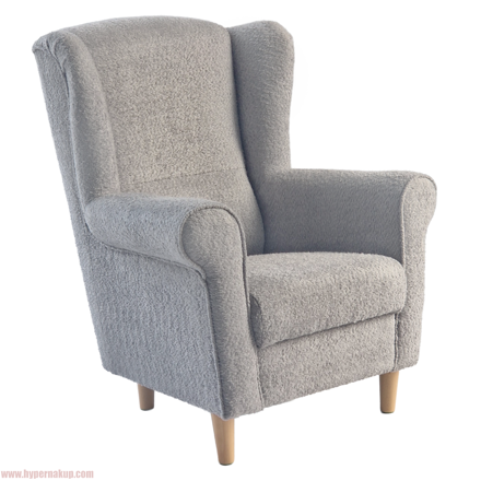 Kreslo ušiak, sivá látka Coral, CHARLOT