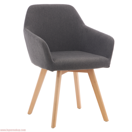 Dizajnové kreslo, tmavosivá/buk, CLORIN 2 NEW