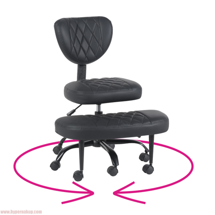 Ergonomická kľakačka, čierna ekokoža/čierna, SAMER