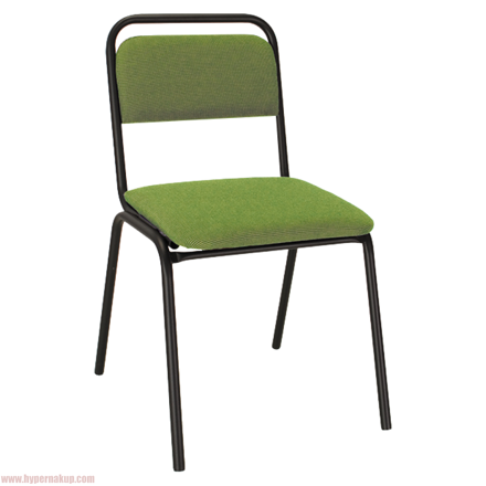 Zasadacia stolička, stohovateľná, zelená, VISITOR