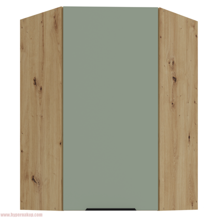 Horná rohová skrinka, aquamarine/dub artisan, ARSANY 60x60 GN-90 1F