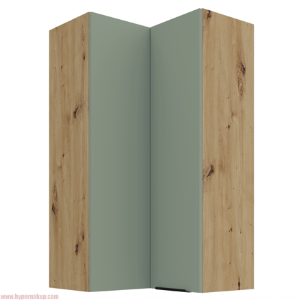 Horná rohová skrinka, aquamarine/dub artisan, ARSANY 60x60 GN-108 2F