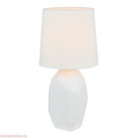 Keramická stolná lampa, biela, QENNY TYP 1