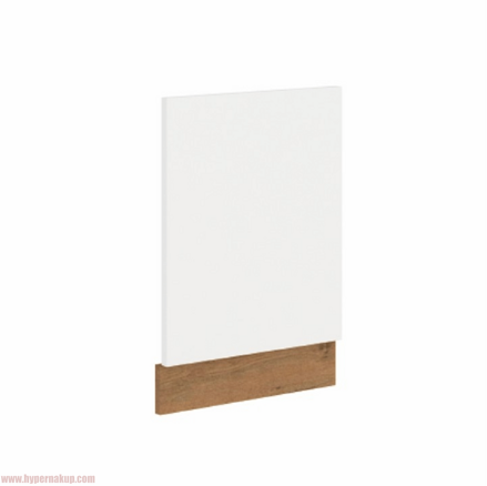 Dvierka na vstavanú umývačku riadu, dub lancelot/biela extra vysoký lesk HG, VEGA ZM 570x446