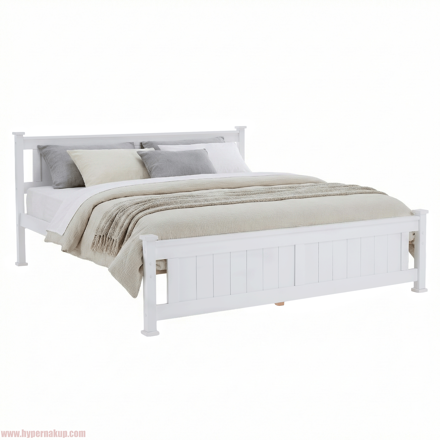 Posteľ, borovicové drevo/biela, 160x200, LUCAS NEW