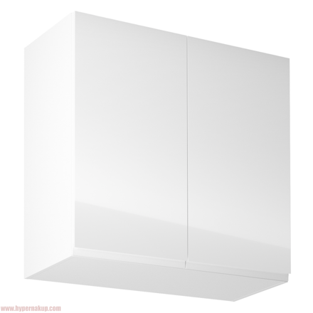 Horná skrinka, biela/biely extra vysoký lesk, AURORA G80