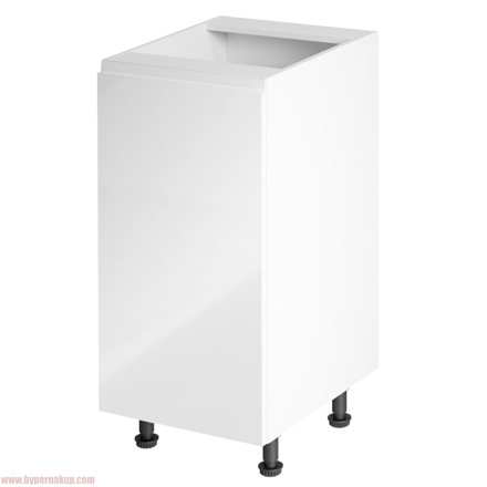 Spodná skrinka, biela/biela extra vysoký lesk, ľavá, AURORA D40