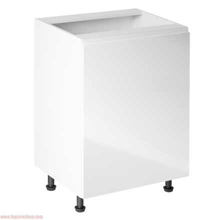 Spodná skrinka, biela/biela extra vysoký lesk, pravá, AURORA D601F